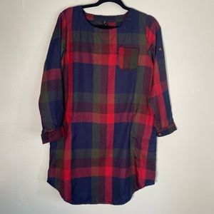 Ashir Aley Plaid Red Blue Mini Dress Size Medium